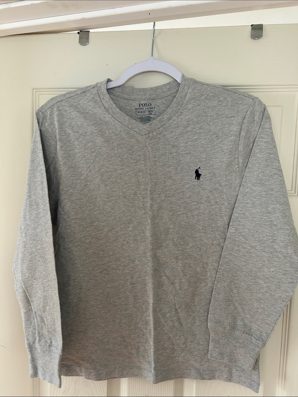 Polo Ralph Lauren Gray V-Neck Long Sleeve T shirt